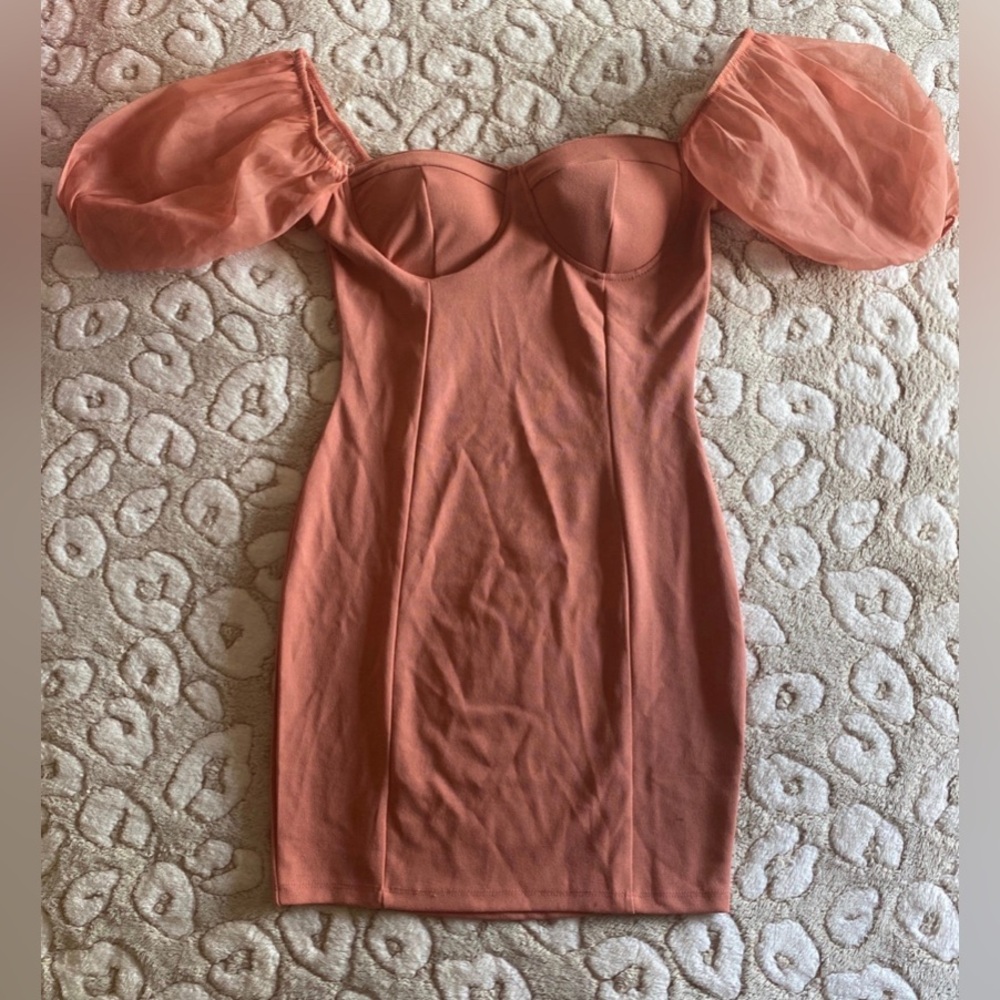 Puff Sleeve Sweetheart Mini Dress